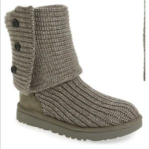 UGG Gray Knit Winter Boots